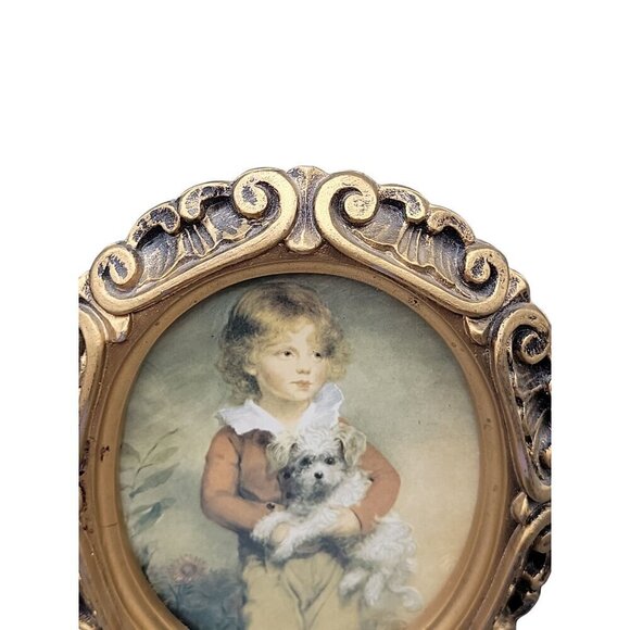 2 Antique Prints Master Simpson & Thomas Lawrence Miss Murray Boy w/Dog 6" Frame - Picture 6 of 15